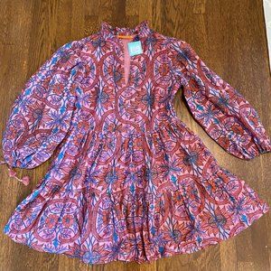 NWT OLIPHANT LONG SLEEVE YOKE DRESS- MONACO ROSE Size Medium M New With Tags